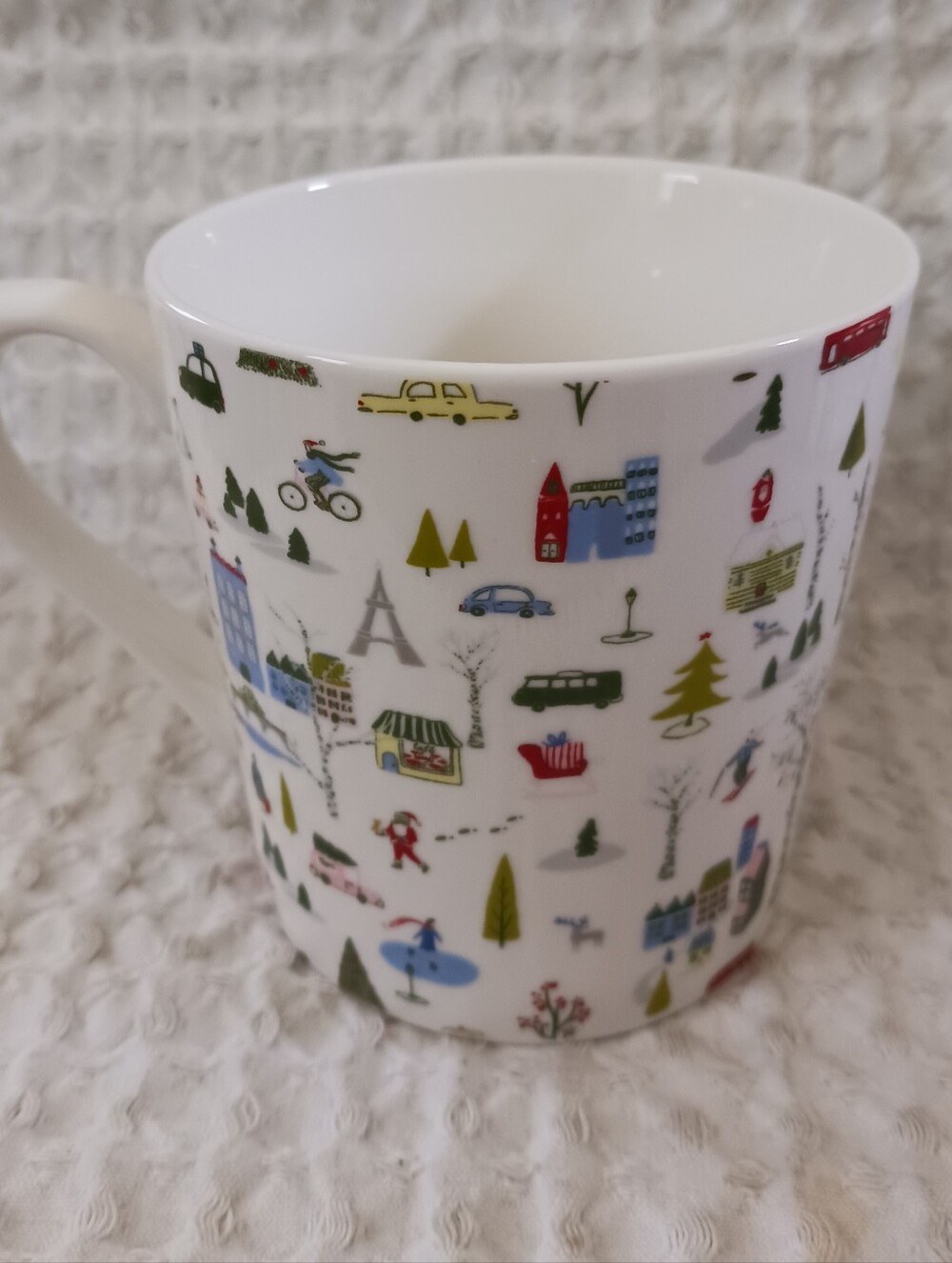 Opalhouse Mug Coffee Tea WINTER WONDERLAND 18 oz Santa Trees Houses Porcelain - Picture 4 of 9